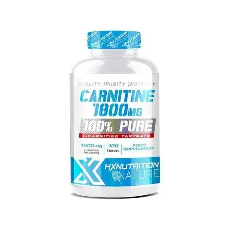 CARNITINA 1800MG 100% PURA 120 CÁPSULAS - HX NATURE