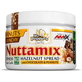 Crema de Chocolate y Avellanas Nuttamix Crunchy Peanuts Mr Poppers 250 gr