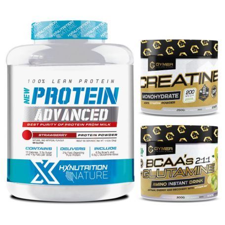 Pack Muscular Proteina 2kg + Creatina monohidrato 250 gr + Gluta bcaa´s 300 gr