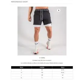 Pantalón PERFORMANCE Short Negro y Blanco