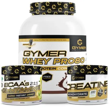 Pack Proteína Whey Pro80 2 Kg + Creatina 250gr + Gluta-bcaa´s 300gr